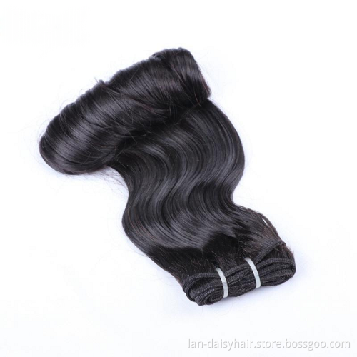 Fumi Egg Curly Natural Black Indian Virgin Hair Weave Hair Bundles Double Drawn 100% Human Hair 10-20inches